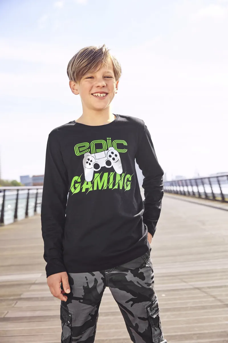 

KIDSWORLD рубашка с длинными рукавами "EPIC GAMING", черный