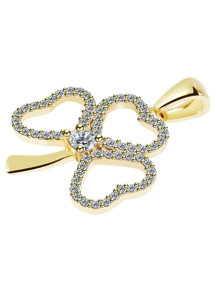 

Adeliás Женский кулон - кулон в виде клеверного листа из золота 333 пробы с кубическим цирконием в золоте