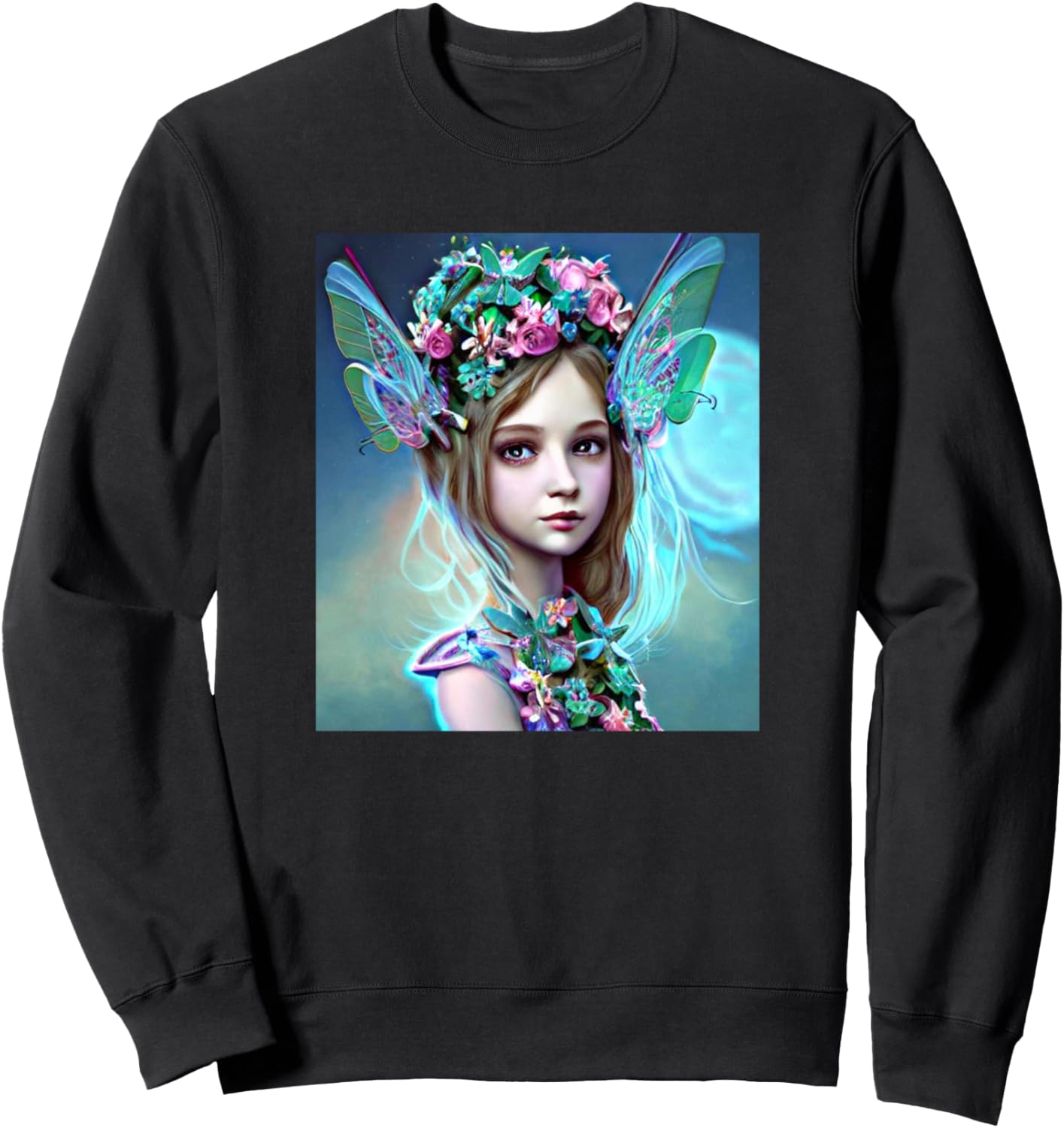 

Иллюстрация девочки-бабочки. Милая красочная толстовка принцессы Butterfly Princess Line Art Women Girl - Kids Gift, черный