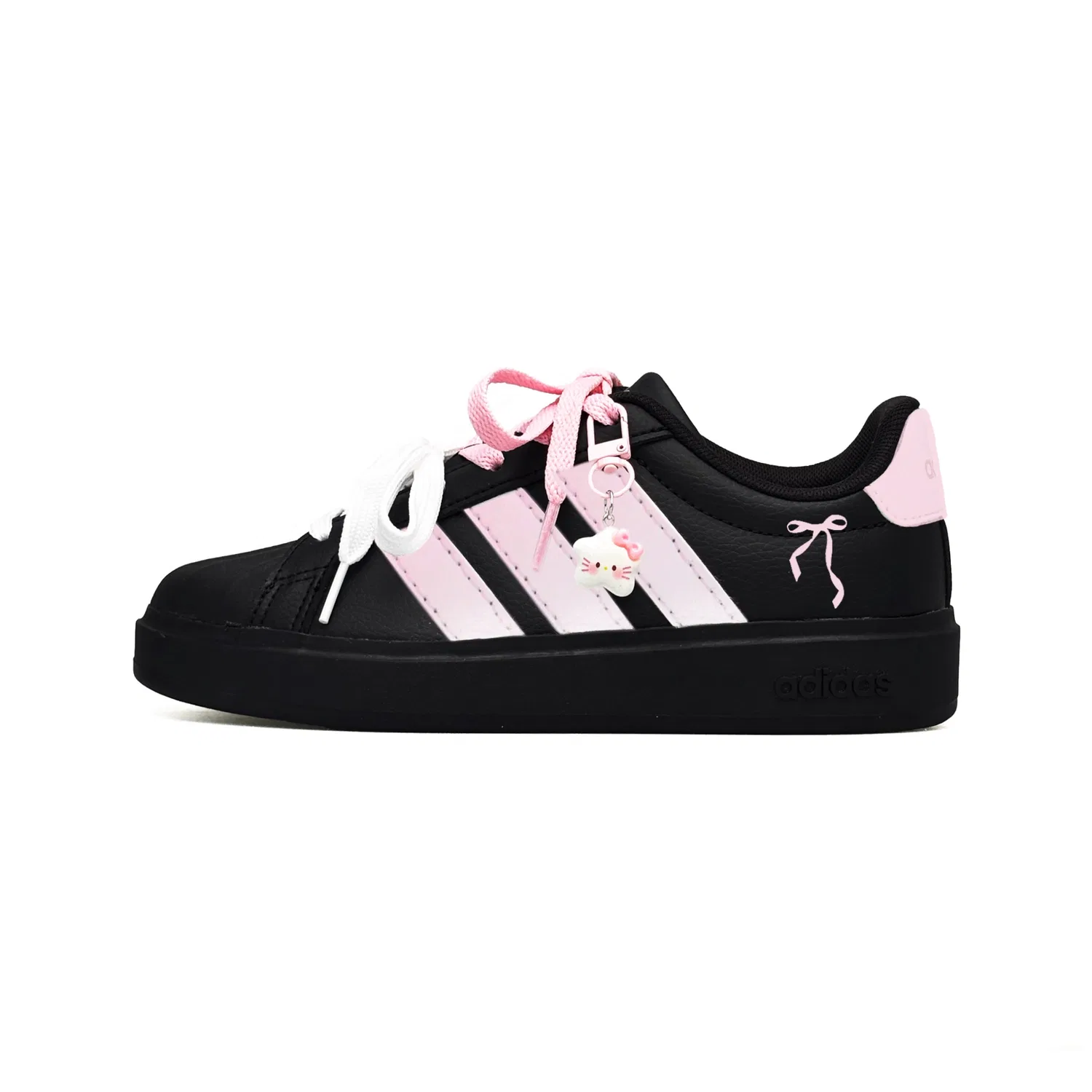 Кроссовки для скейтбординга детские Street Talk Adidas черно-розовые — фото 3