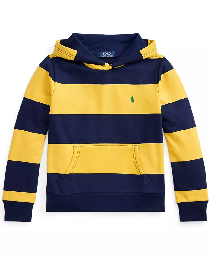 

Мальчиковая толстовка с капюшоном из флиса в регбийную полоску 8-20 Polo Ralph Lauren, желтый