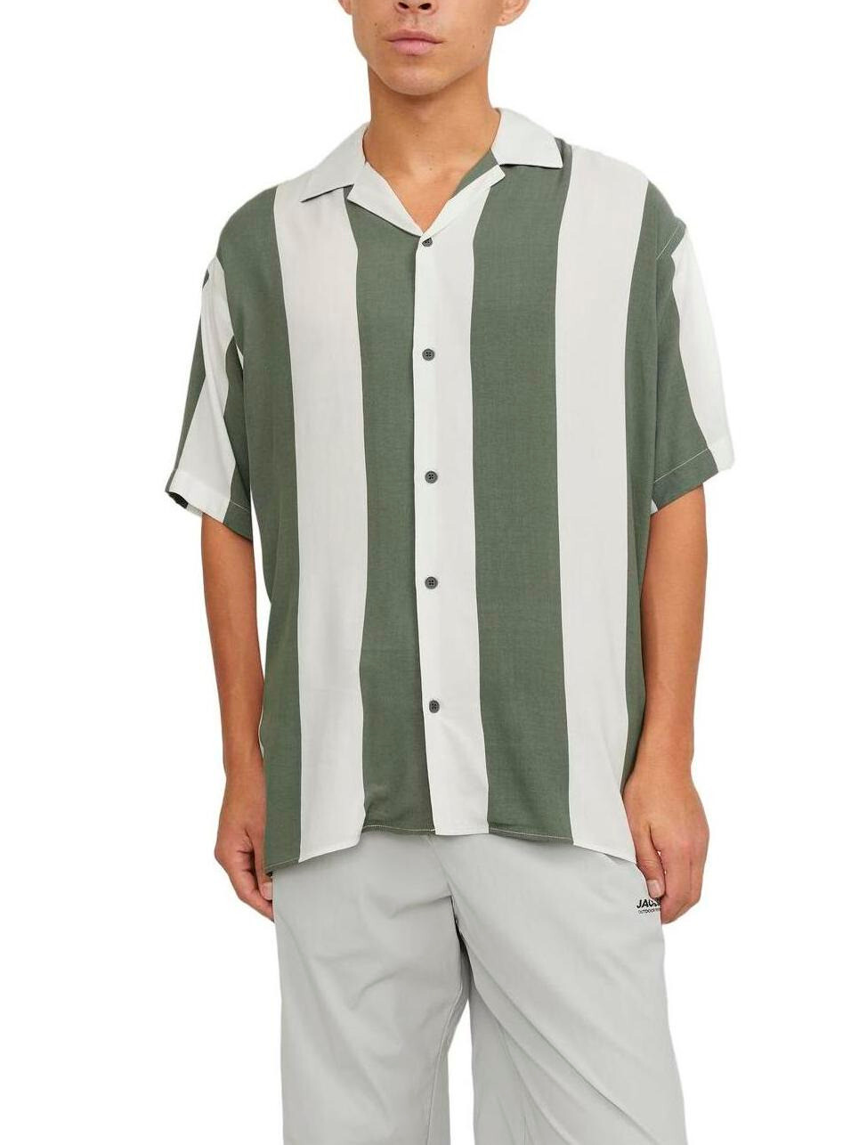 

Рубашка Jack & Jones в полоску, зеленый/белый