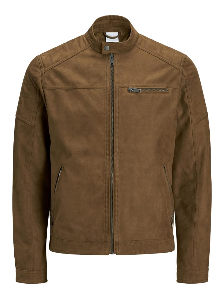 

Кожаная куртка Jack & Jones, коричневый