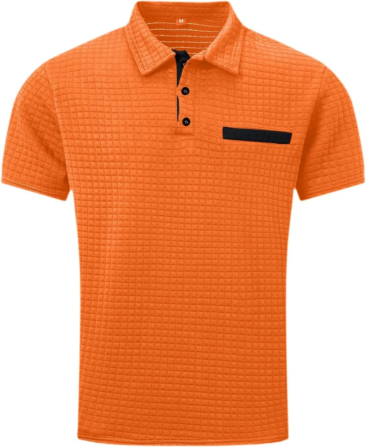 Мужская поло с коротким рукавом и карманом, Casual Slim Fit — фото 3