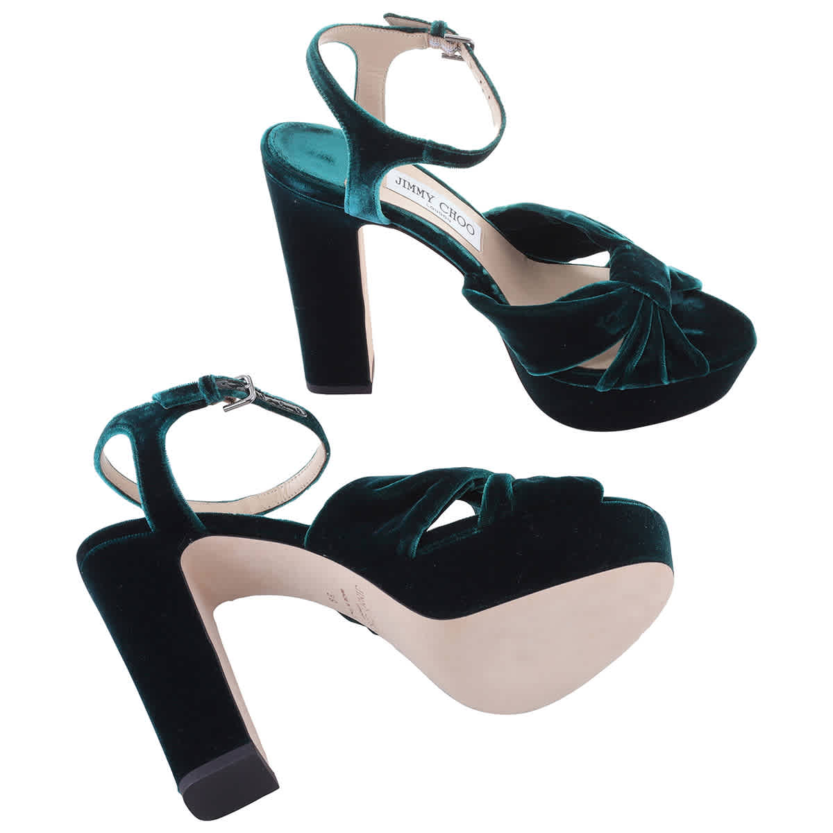 Джимми Чу Хелоиза 120 Сандалии на платформе Jimmy Choo, зеленый — фото 2