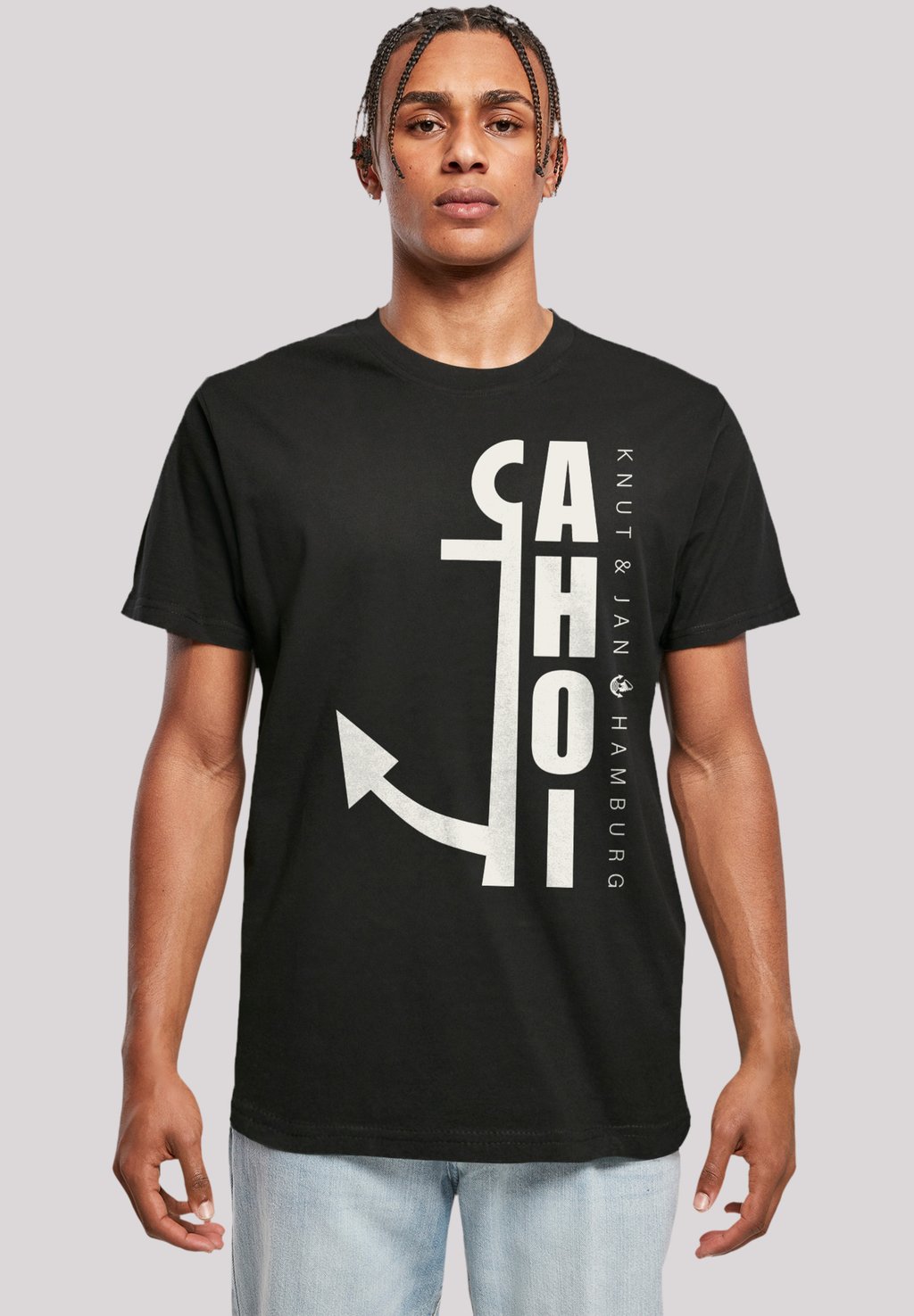 

Футболка с принтом AHOI ANKER CROP KNUT JAN HAMBURG F4NT4STIC, черный