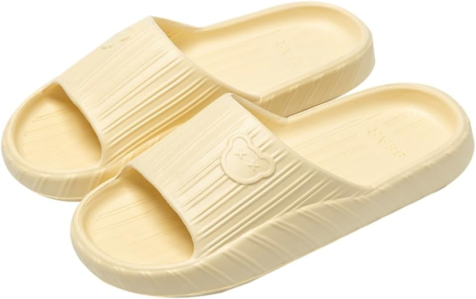 

Летние домашние тапочки для женщин и мужчин, милые шлепанцы для дома, душевые сандалии с мягкой подошвой, противоскользящие, быстро сохнущие, для ванной и улицы Rungion, желтый