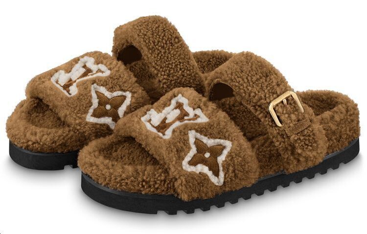 Шлепанцы женские Louis Vuitton Paseo Comfort, коричневый — фото 3