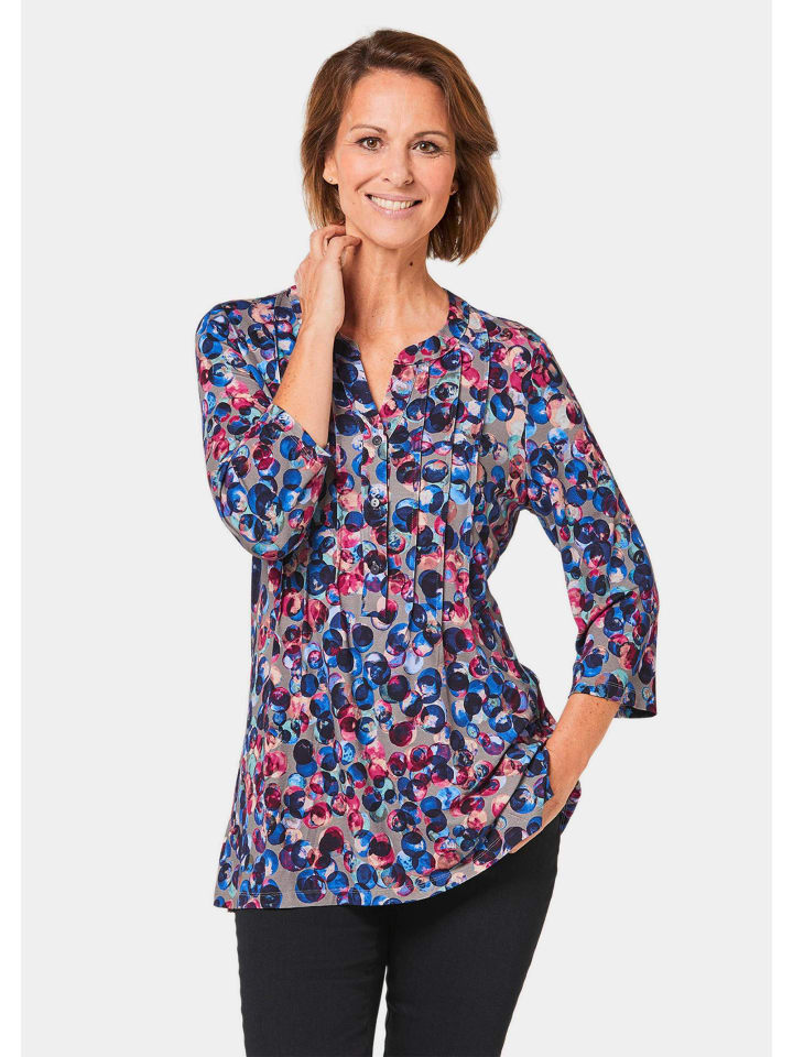 

Туника с принтом: рубашка-туника с принтом, подчеркивающая фигуру, темно-синего/красного/горошка. GOLDNER