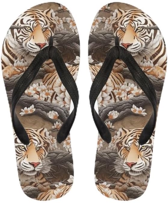 

Сандалии Semiouray Men Hawaii с геометрическим дизайном, легкие вьетнамки, Рождественские с Санта-Клаусом, унисекс, ортопедические пляжные шлепанцы, Tiger Flower