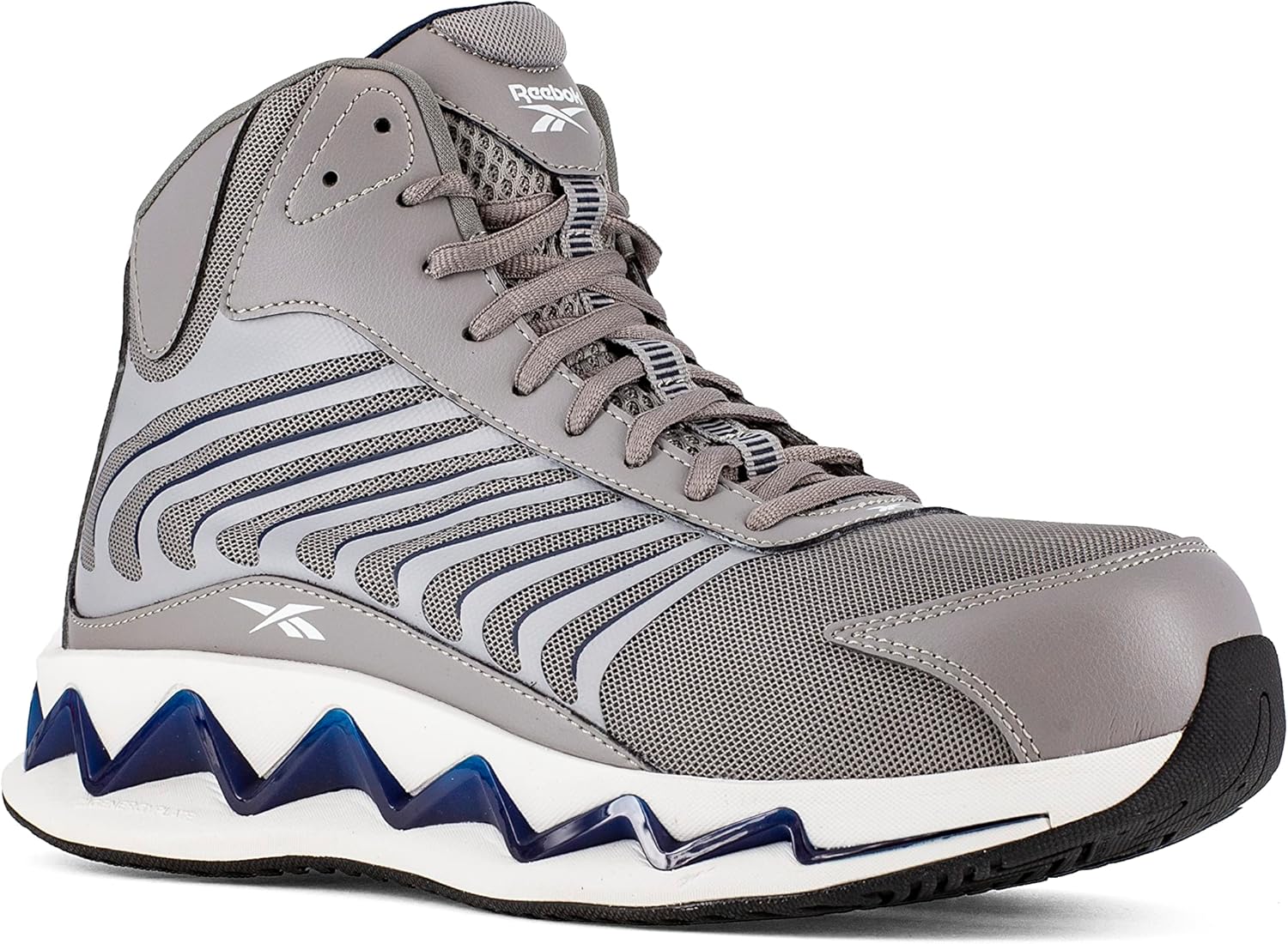 Мужские и строительные кроссовки Reebok Rb3228 Zig Elusion Heritage серого цвета с защитой