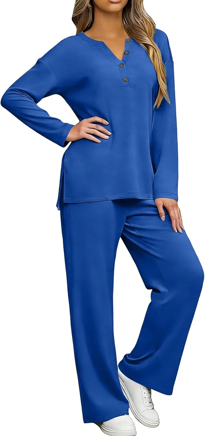 Спортивный костюм V-образным вырезом, Generic, 01-blue — фото 3