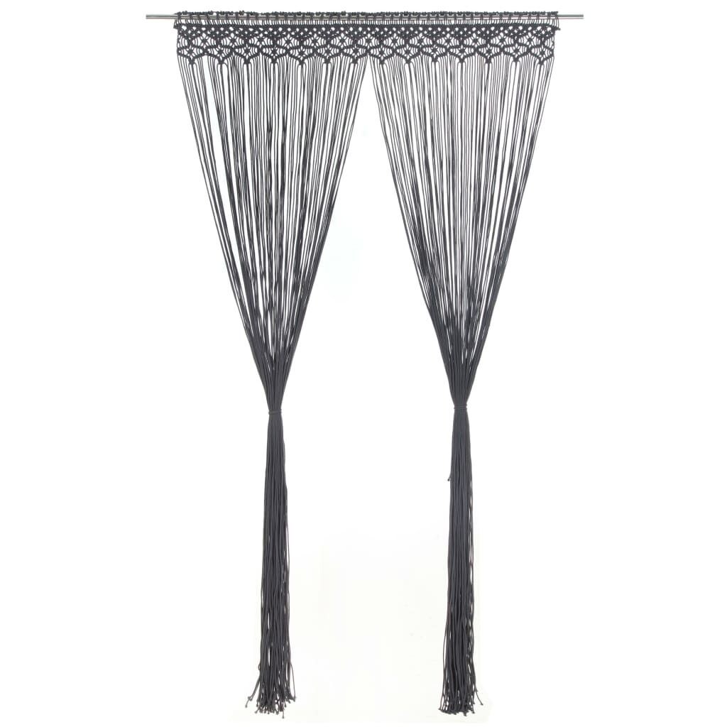 

Штора макраме антрацит 140х240 см хлопок DKD HOME DECOR, серый