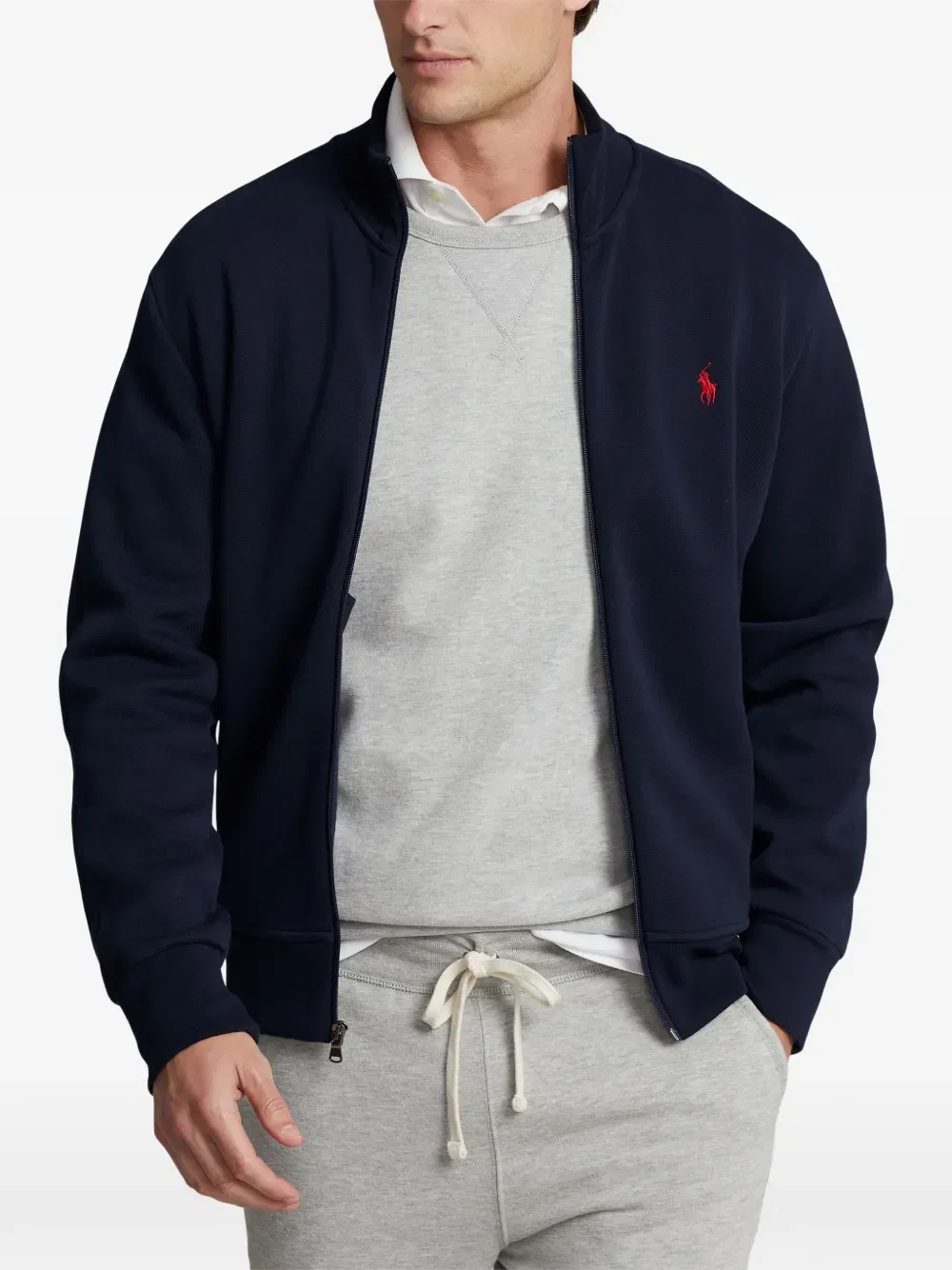 Толстовка на молнии с вышитым логотипом Polo Ralph Lauren, синий — фото 3