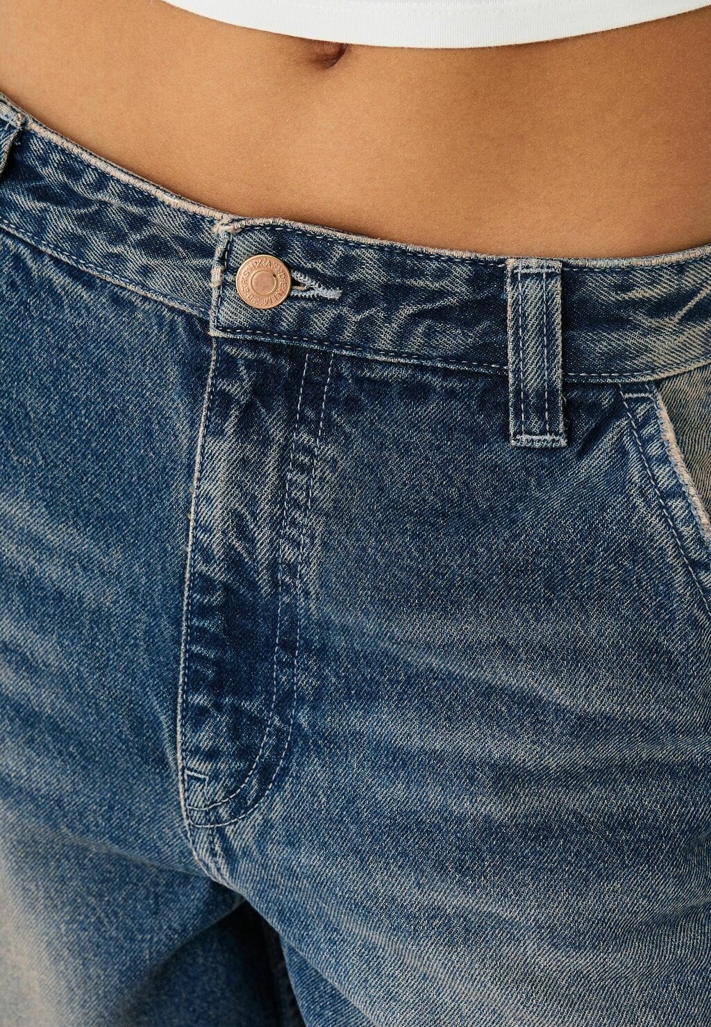 

Джинсы свободного кроя Bershka, темно-синий