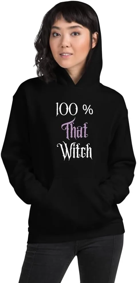 Толстовка с принтом "100 Percent That Witch" для Хэллоуина, унисекс Generic, черный
