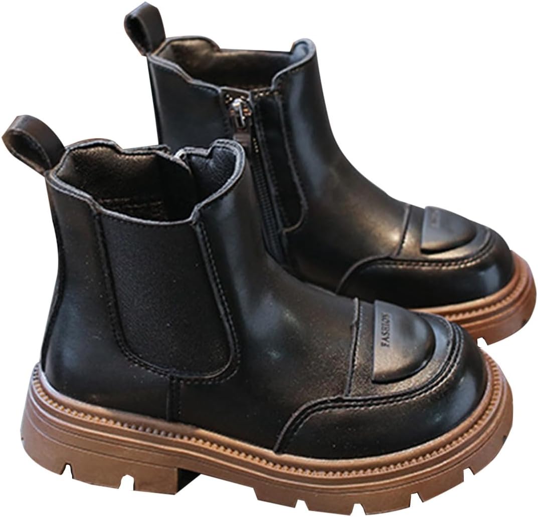 

Детские Ботинки для Девочек, Ботильоны с Низким Каблуком, Западного Стиля, Для Прогулок, Боевая Модель с Молнией JEUROT, Black