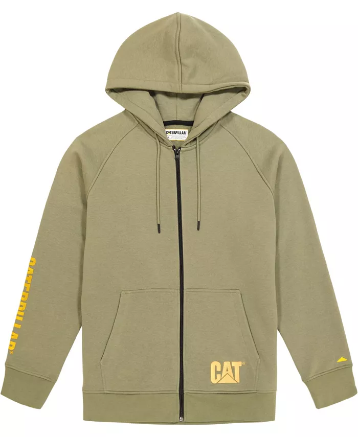 

Мужская флисовая толстовка с молнией и логотипом Cat, зеленый