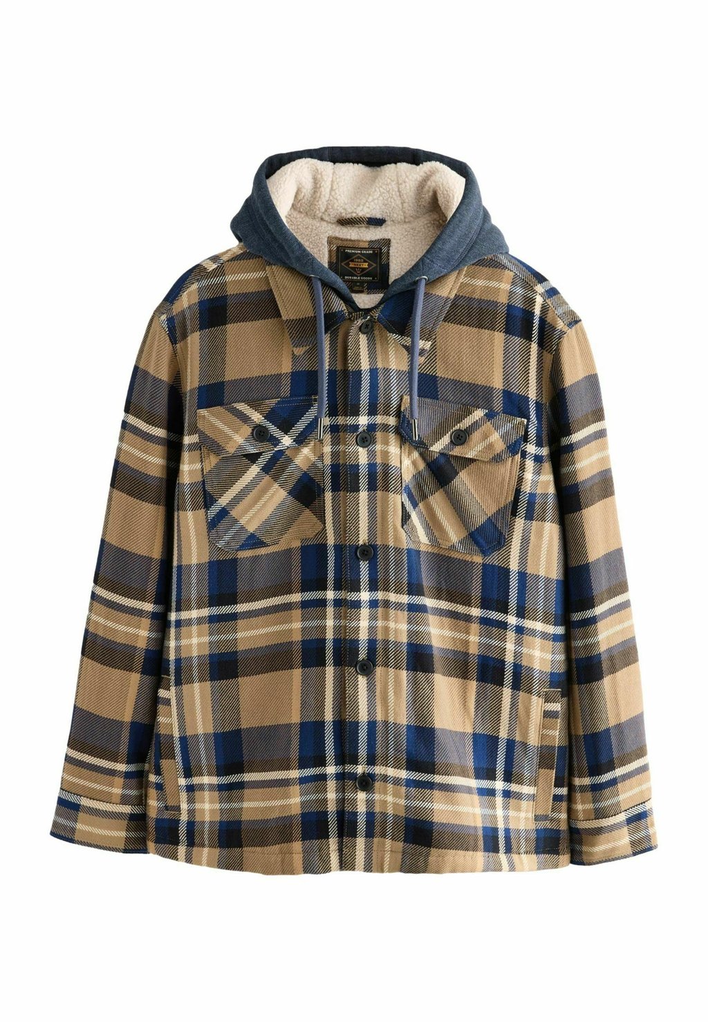 

Куртка-рубашка Next Check Hooded Borg Lined, коричневый