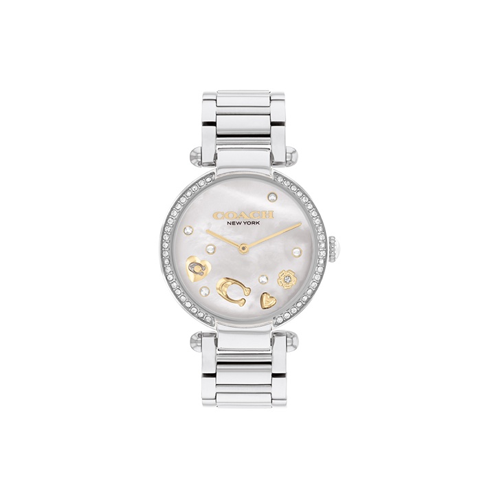 

COACH Часы Cary European/US Watch Quartz Movement Stainless Steel Watchband Mother of Pearl Color Watch Dial Women's Watch