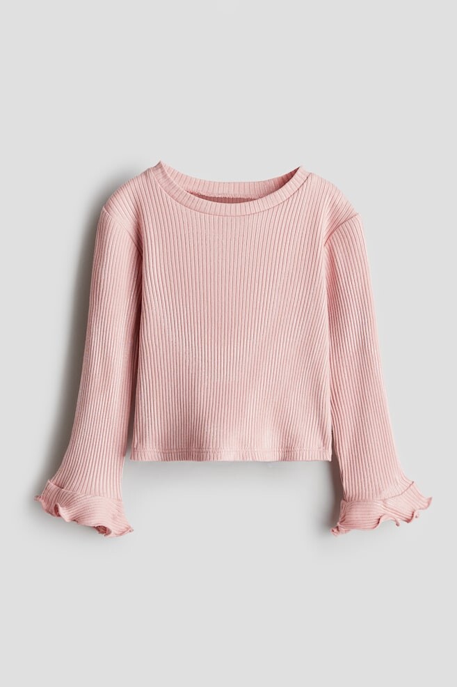 

Топ из джерси с расклешенными рукавами H&M, розовый