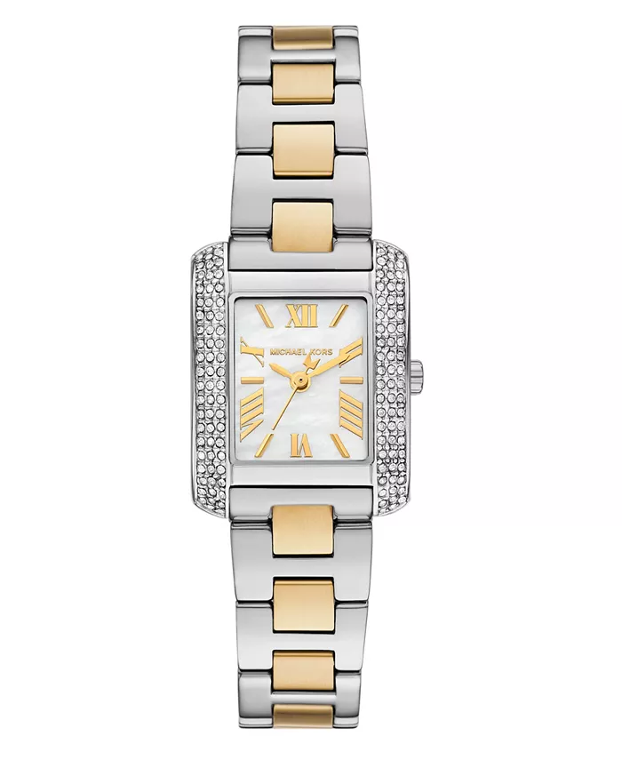 

Женские часы Emery с тремя стрелками и двухцветным корпусом из нержавеющей стали, 22x28 мм Michael Kors