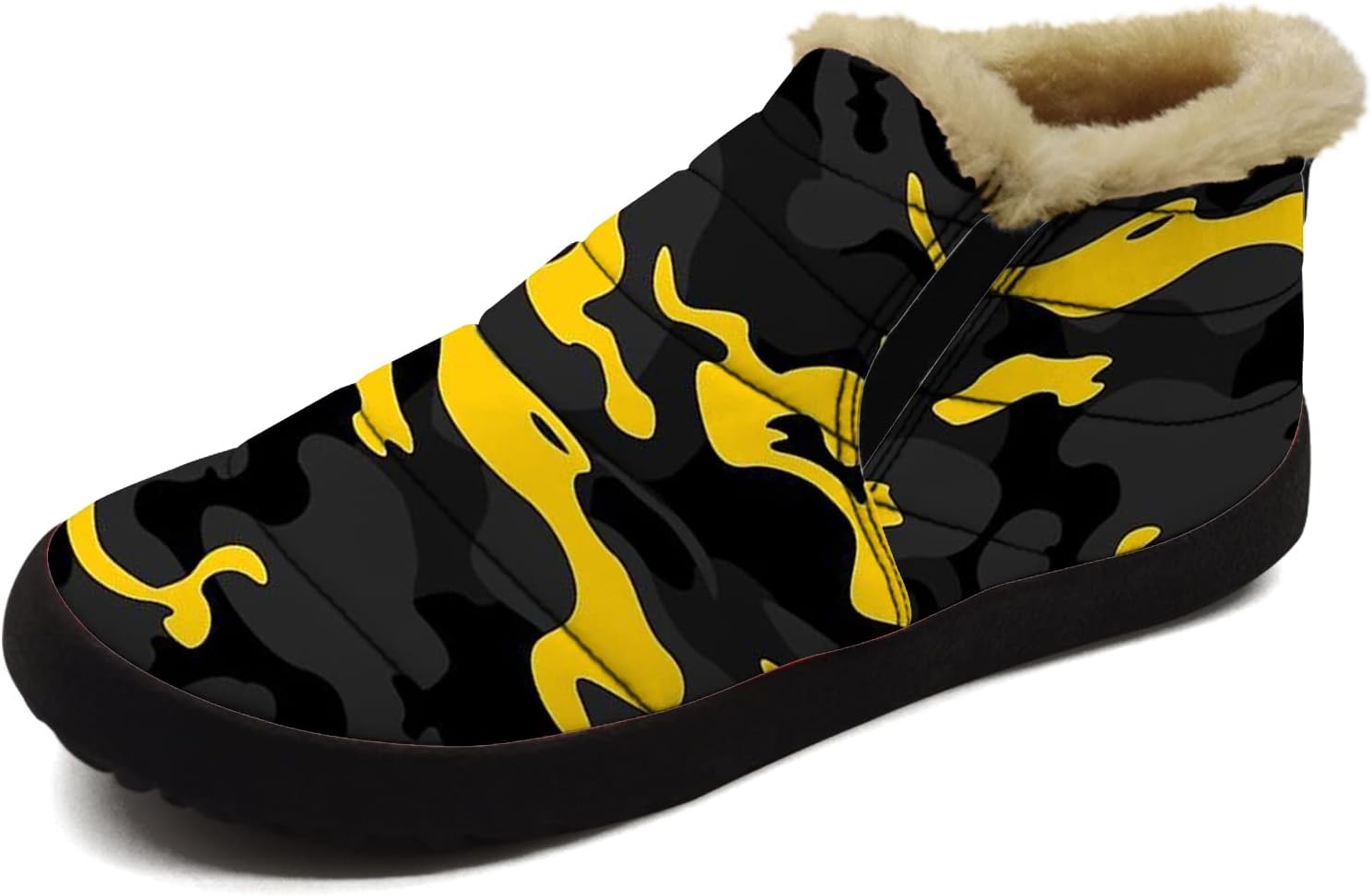 

Мужские и женские зимние ботинки с камуфляжным узором, низкие модные кроссовки, ботильоны на мягкой подошве, подарок на День святого Валентина Ximem, черный