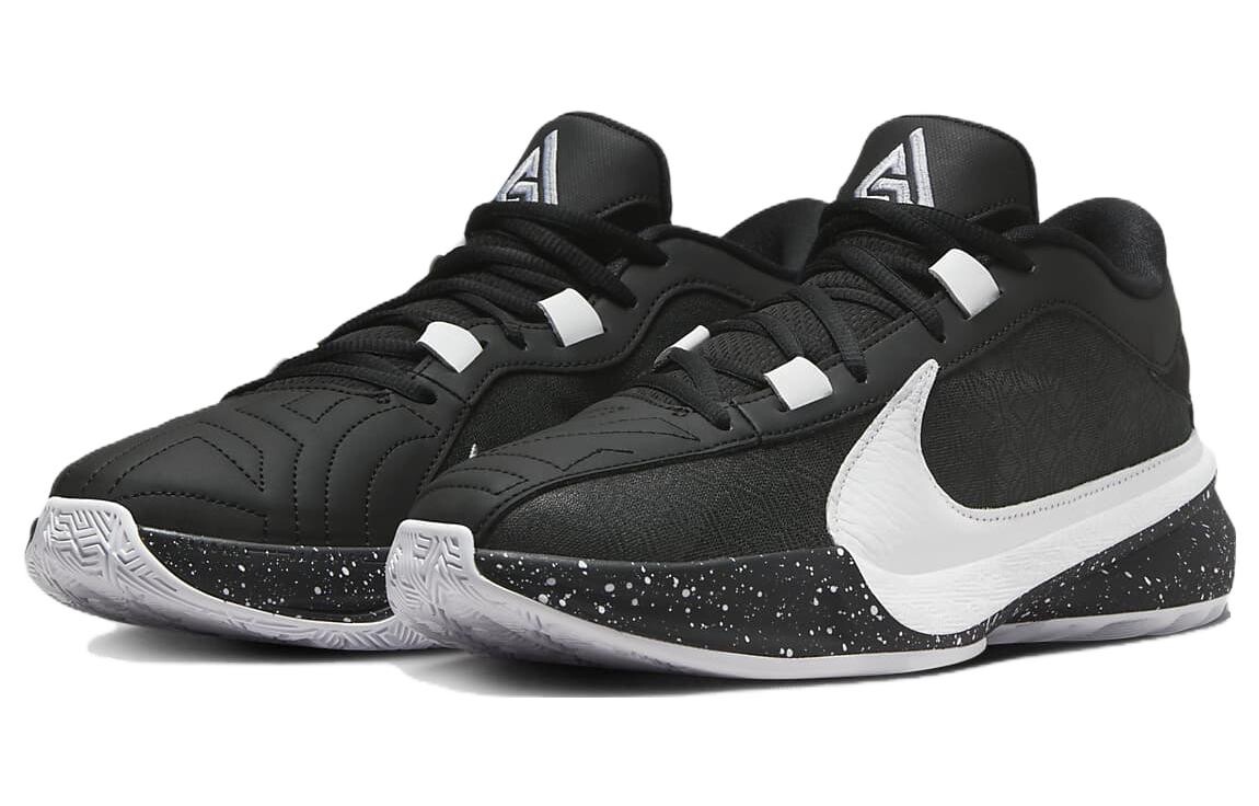 Мужские баскетбольные кроссовки Nike Freak 5, Черный/бело-золотой/бело-белый — фото 3