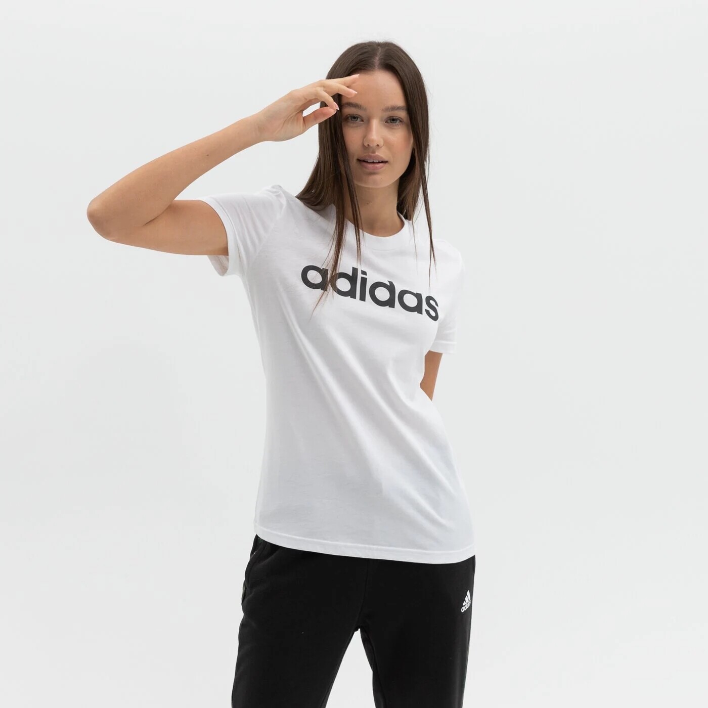 Футболка Adidas с логотипом, белый — фото 3