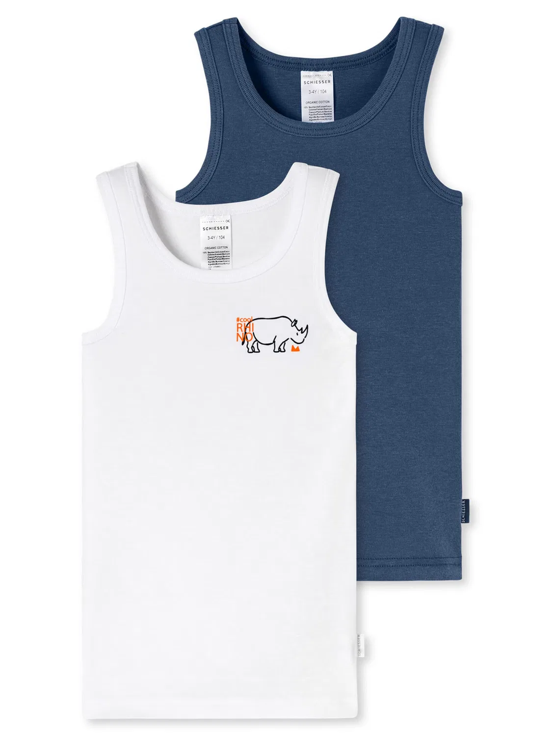 Нижняя рубашка 'Тонкая резинка' Schiesser, Dark Blue/White