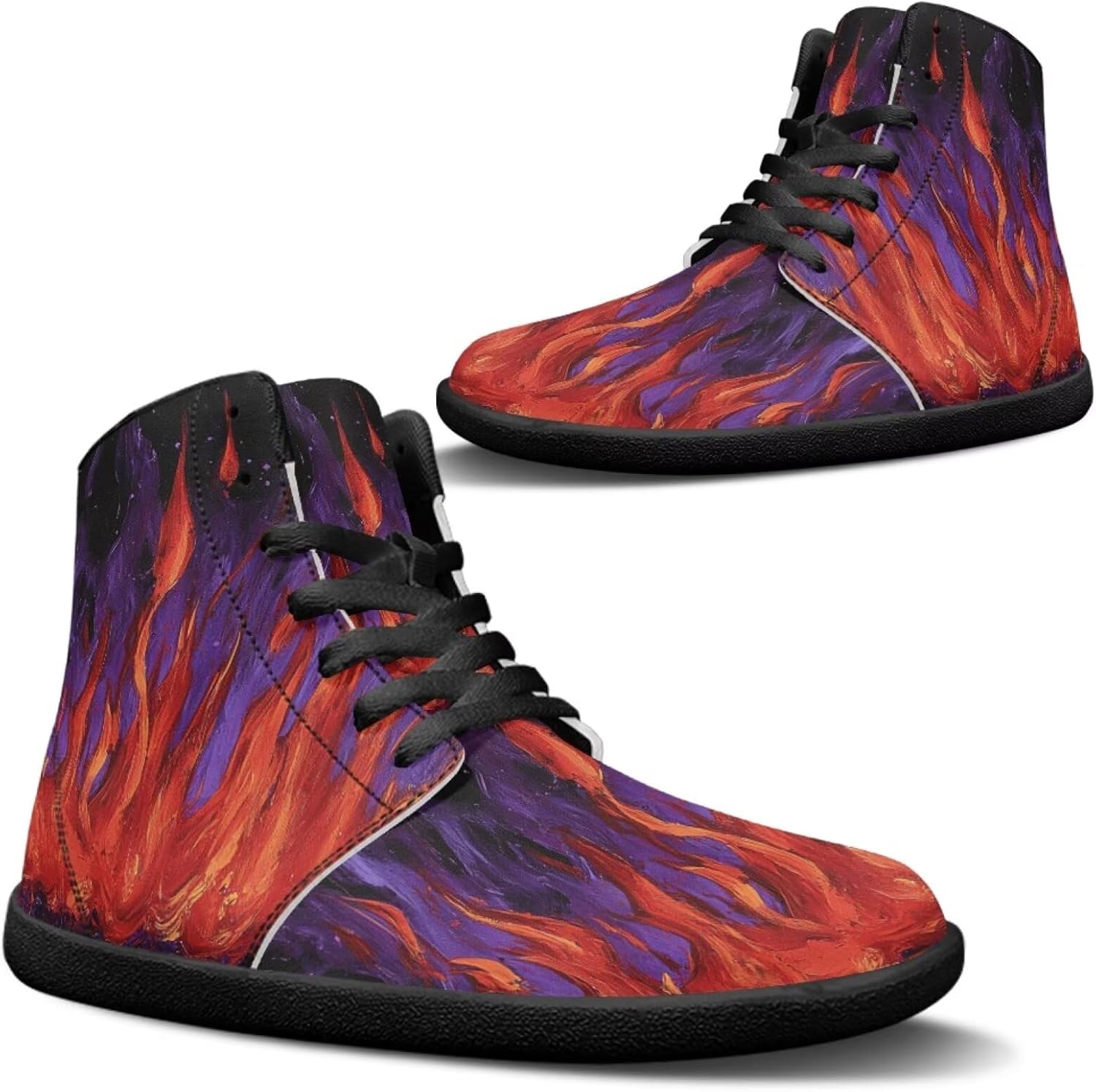 

Мужские прогулочные кроссовки Jeiento с узором природы, высокие, для бега, с широкой носочной частью, фиолетовый