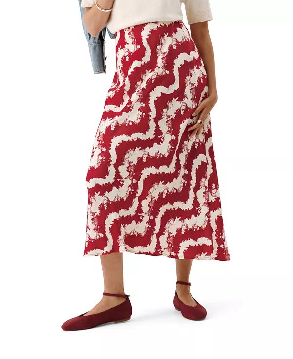 

Женская юбка-комбинация с абстрактным цветочным принтом Mint Velvet, красный