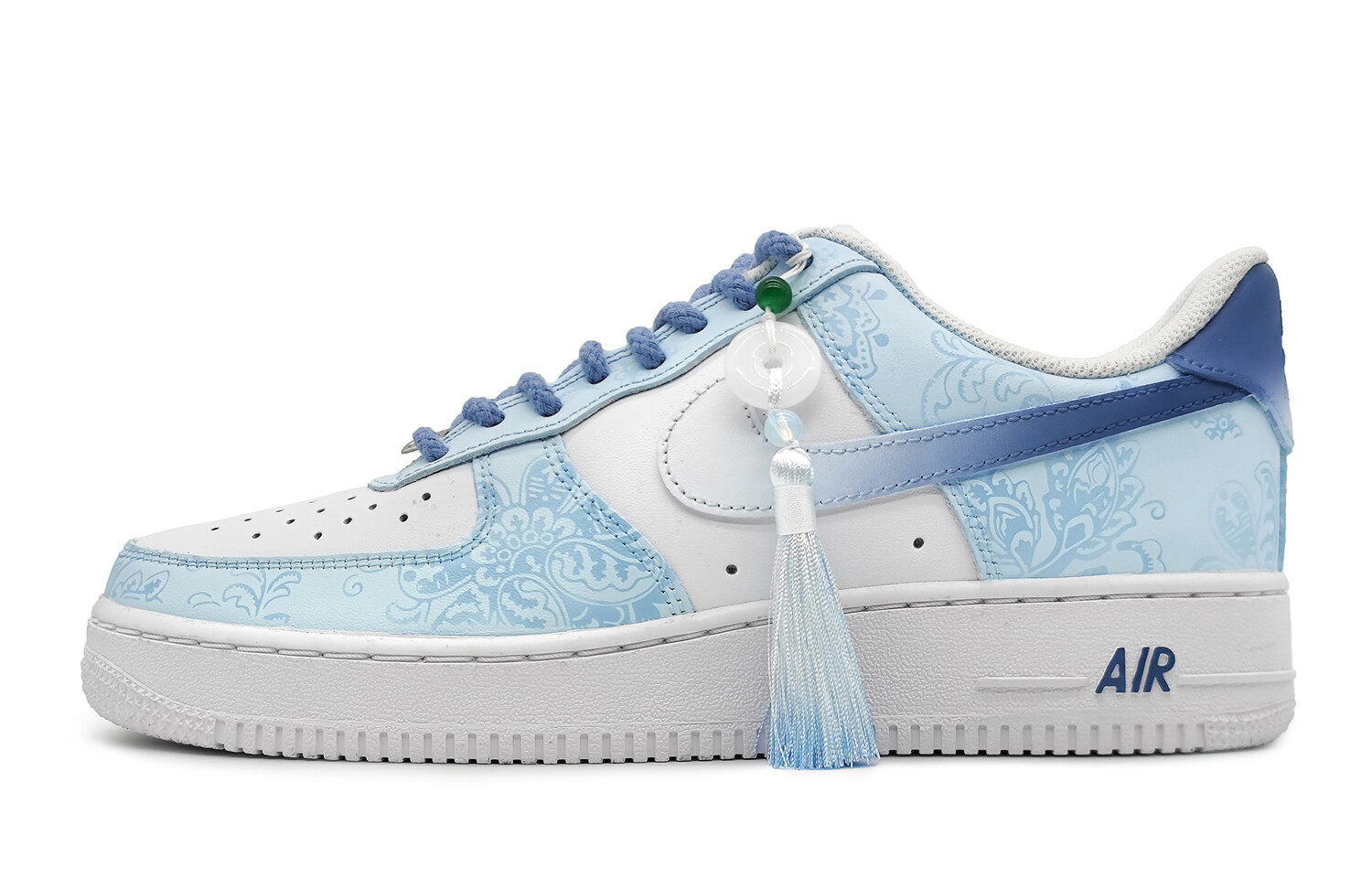 

Кроссовки Nike Air Force 1 Skateboarding Shoes Women's Low-top White, синий