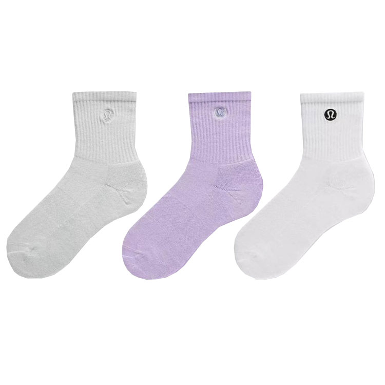 

Носки Unisex 3 пары Lululemon, 3 pack (белый/светло ocean/светло lavender/wht/ocna/lfrs)