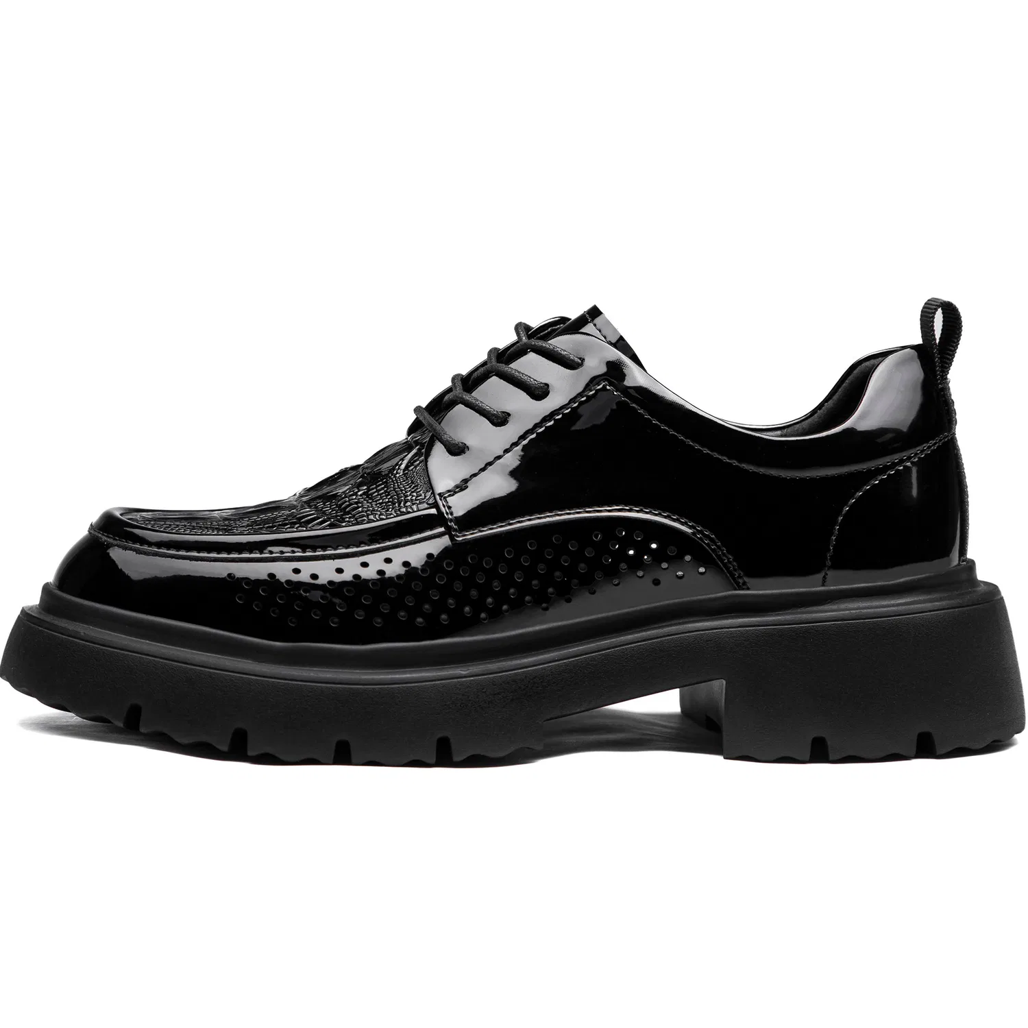 ORP Cow Split Leather Casual Shoes Men's Black — фото 3