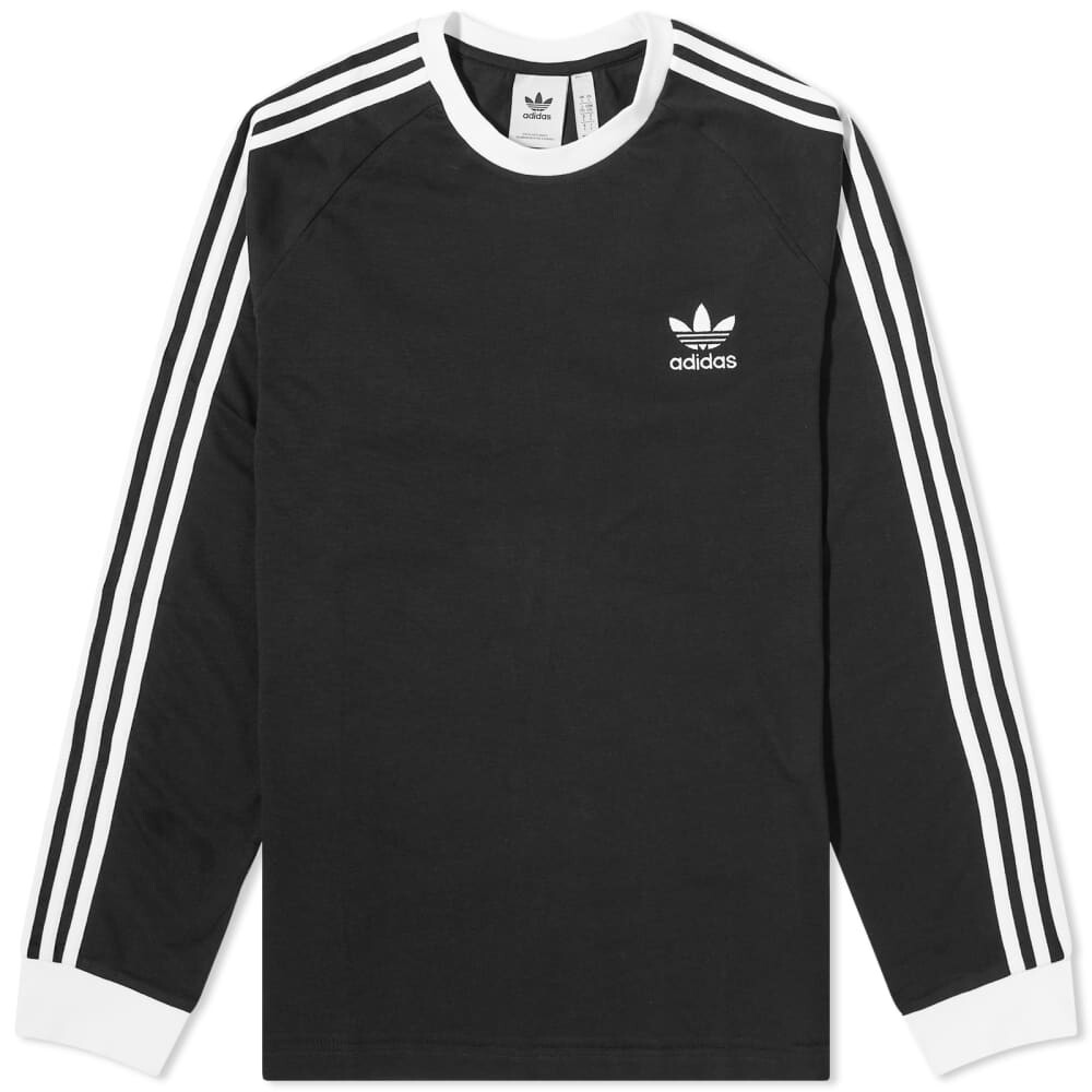 

Футболка Adidas с длинным рукавом и 3 полосками, черный