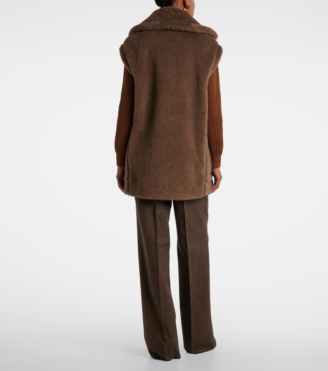 Жилет Тедди из альпаки, шерсти и шелка Max Mara, Cacha Scuro — фото 3
