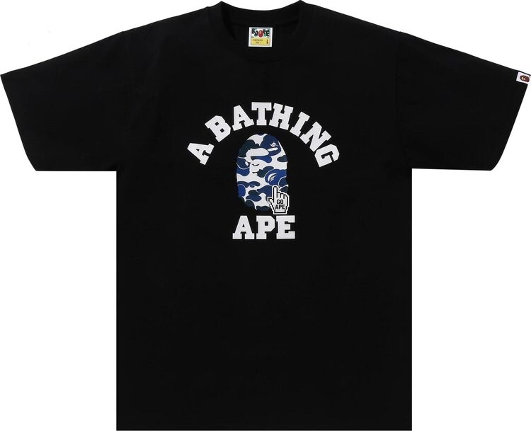 

Футболка BAPE Camo Go Ape Pointer College 'Black', черный