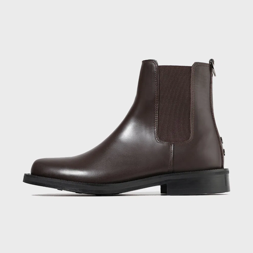 Мужские челси с плоским круглым носком и подошвой Vibram, коричневые, от Firenze.A — фото 2