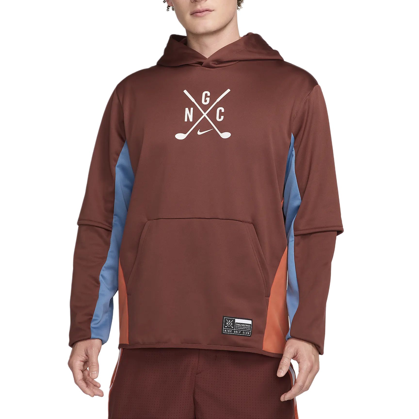 

Мужская толстовка с капюшоном для гольфа Golf Club Nike, Dark Pony/Aegean Storm/Vintage Coral/White