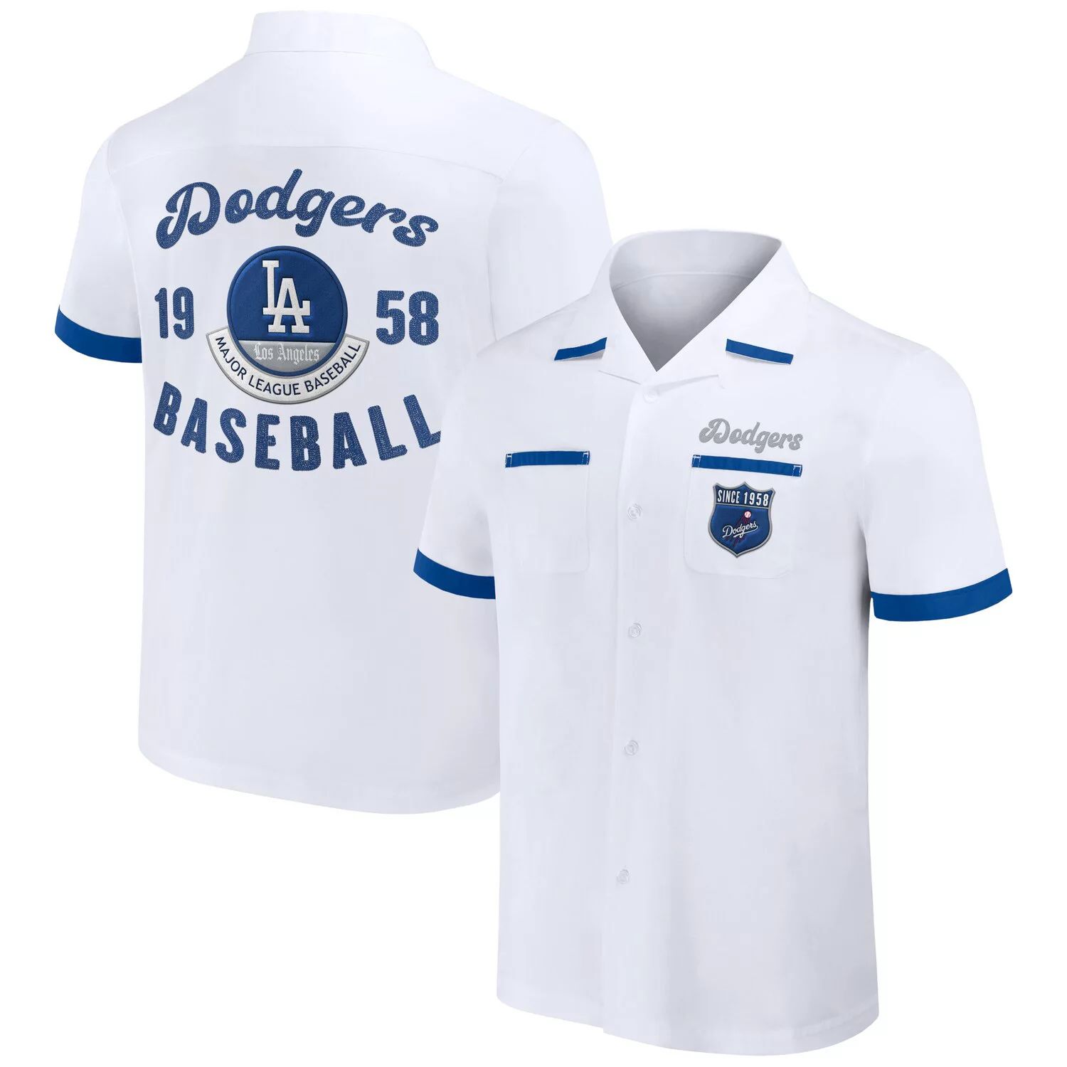 

Мужская рубашка на пуговицах Darius Rucker Collection от Fanatics White Los Angeles Dodgers Bowling