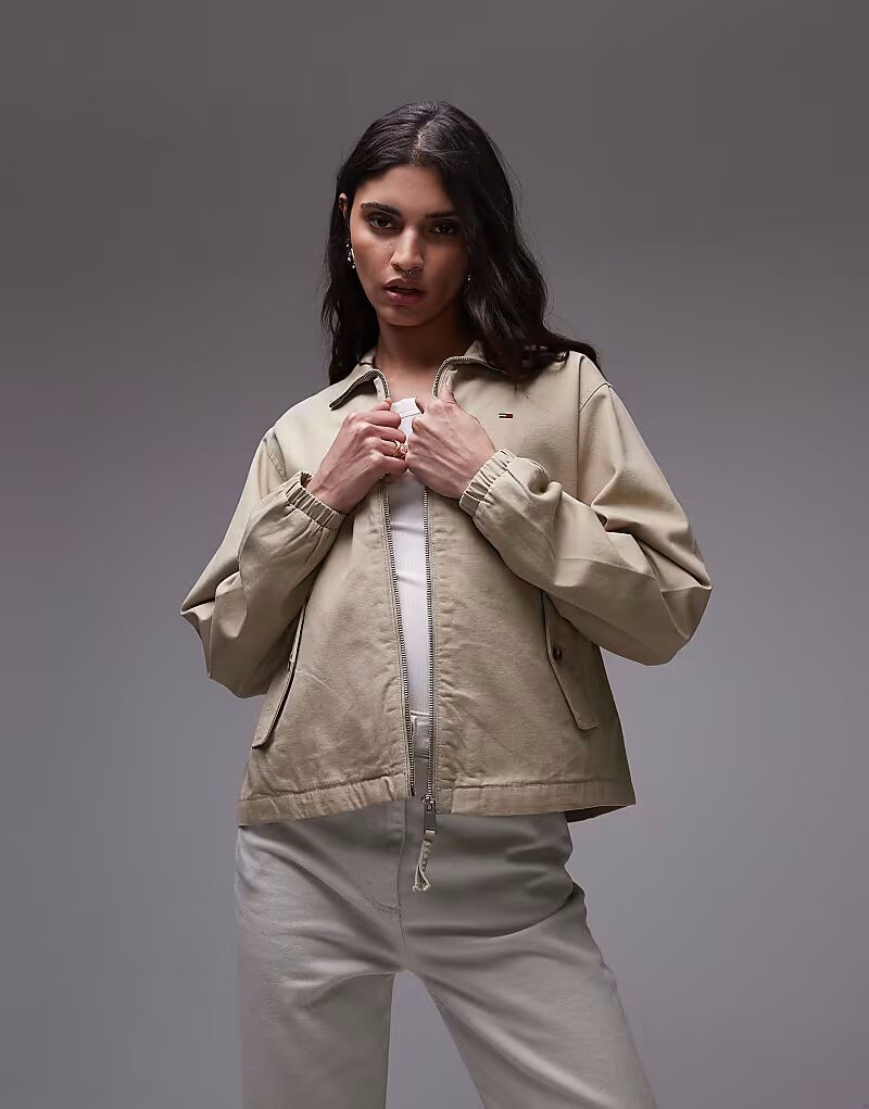 

Куртка Tommy Jeans с обычным воротником песочного цвета