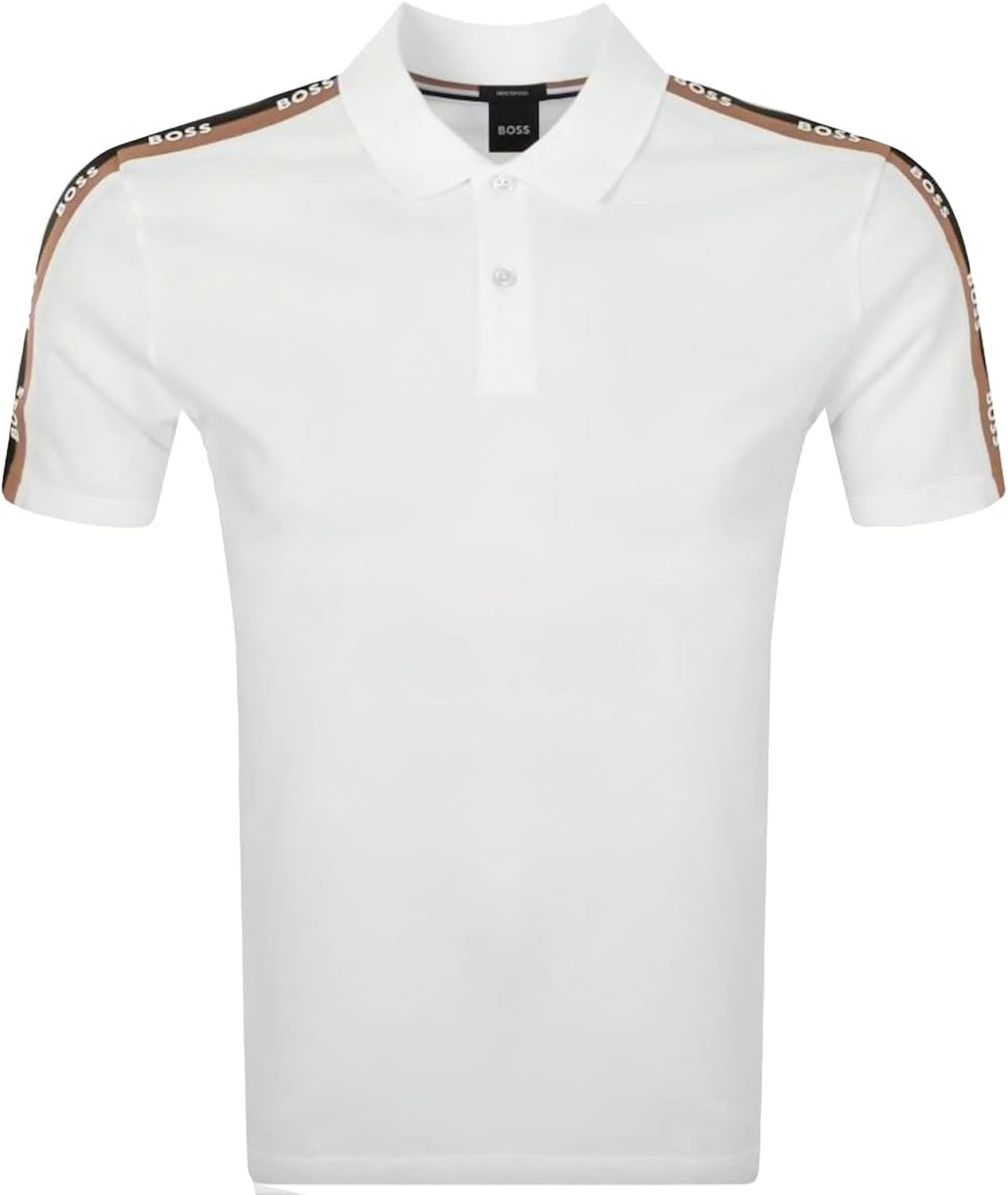 

Hugo Boss мужская поло Parlay 175 белый пике хлопок с логотипом на плече короткий рукав, White