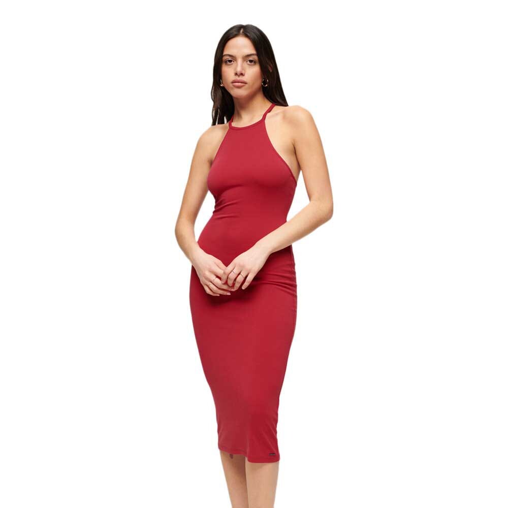 

Платье миди Superdry Back Jersey Sleeveless, красный