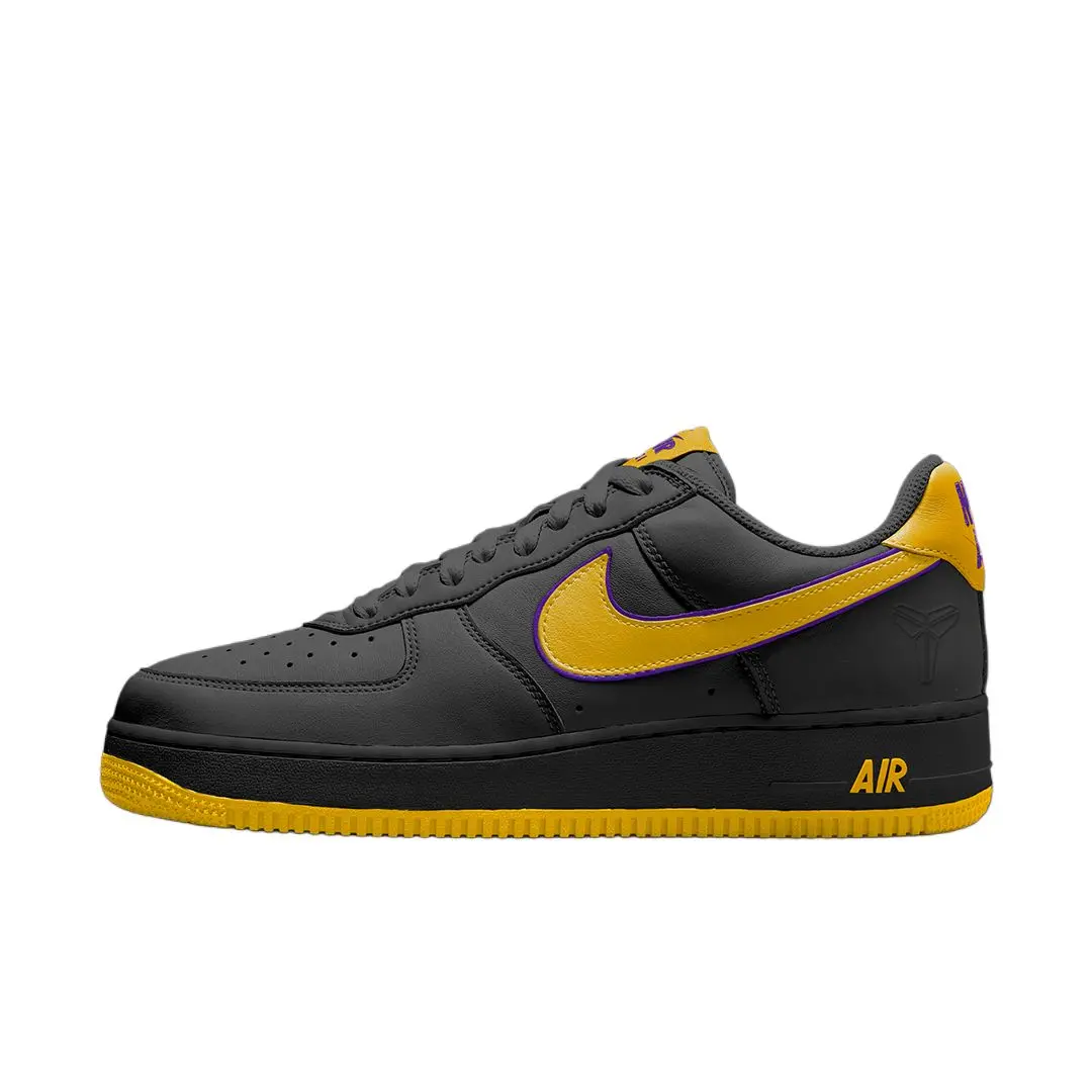 

Кроссовки Nike Air Force 1 Skateboarding Shoes Men Low-top Black/yellow, черный/желтый