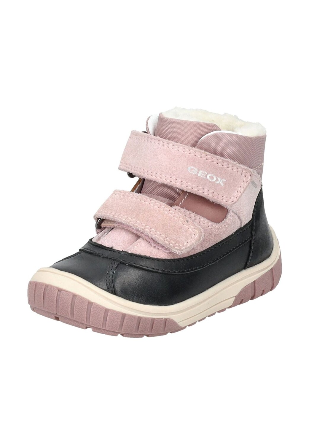 

Кожаные/текстильные ботильоны GEOX, цвет Schwarz/rosa