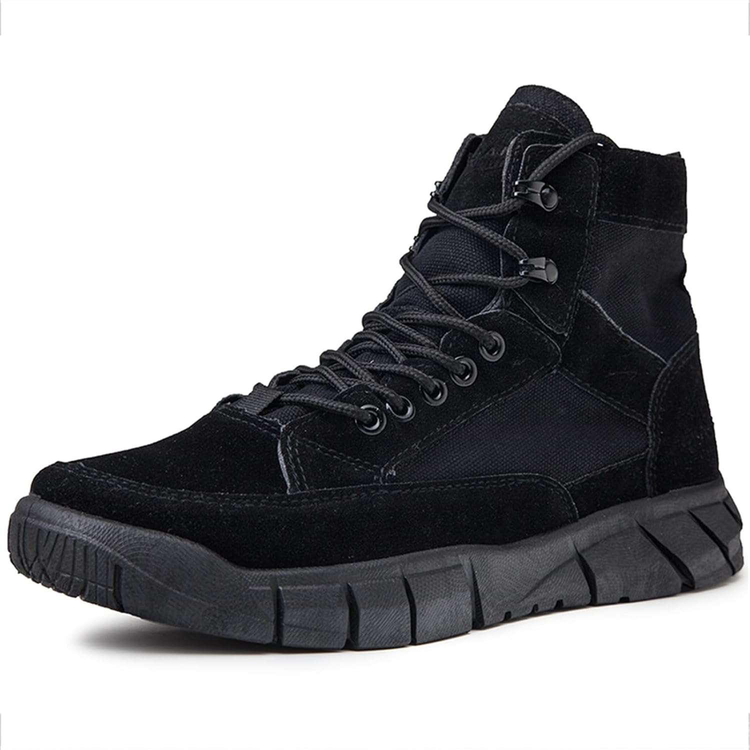 

Тактические военные ботинки CHUUMEE для мужчин, удобные боевые ботинки, легкие высокие ботинки из канвы с мягкой подошвой и утолщенным каблуком для повседневной работы и прогулок, черный