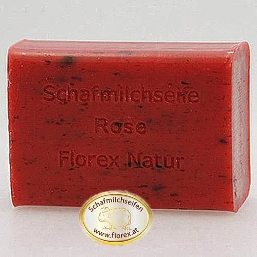 Натуральное мыло Florex с овечьим молоком и ароматом розы, 100 г Florex Schaftmilchseifen