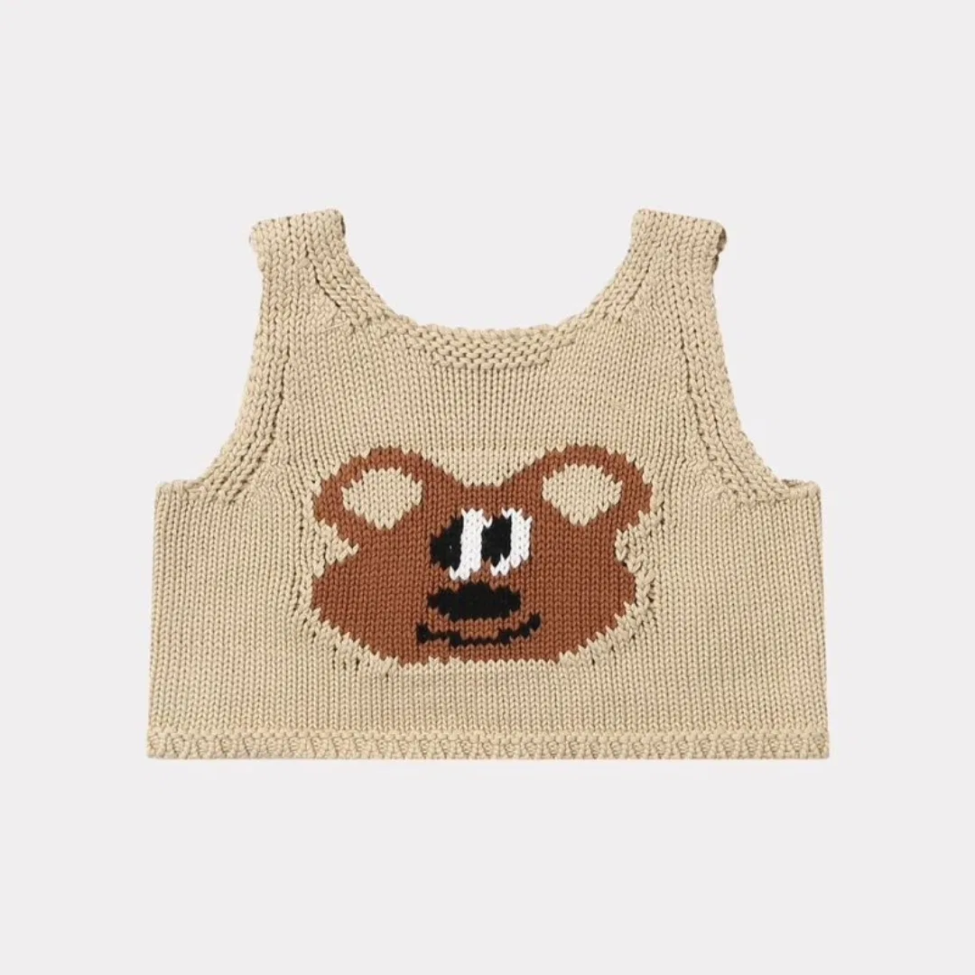 Детский жилет Bear бежевый от Playground