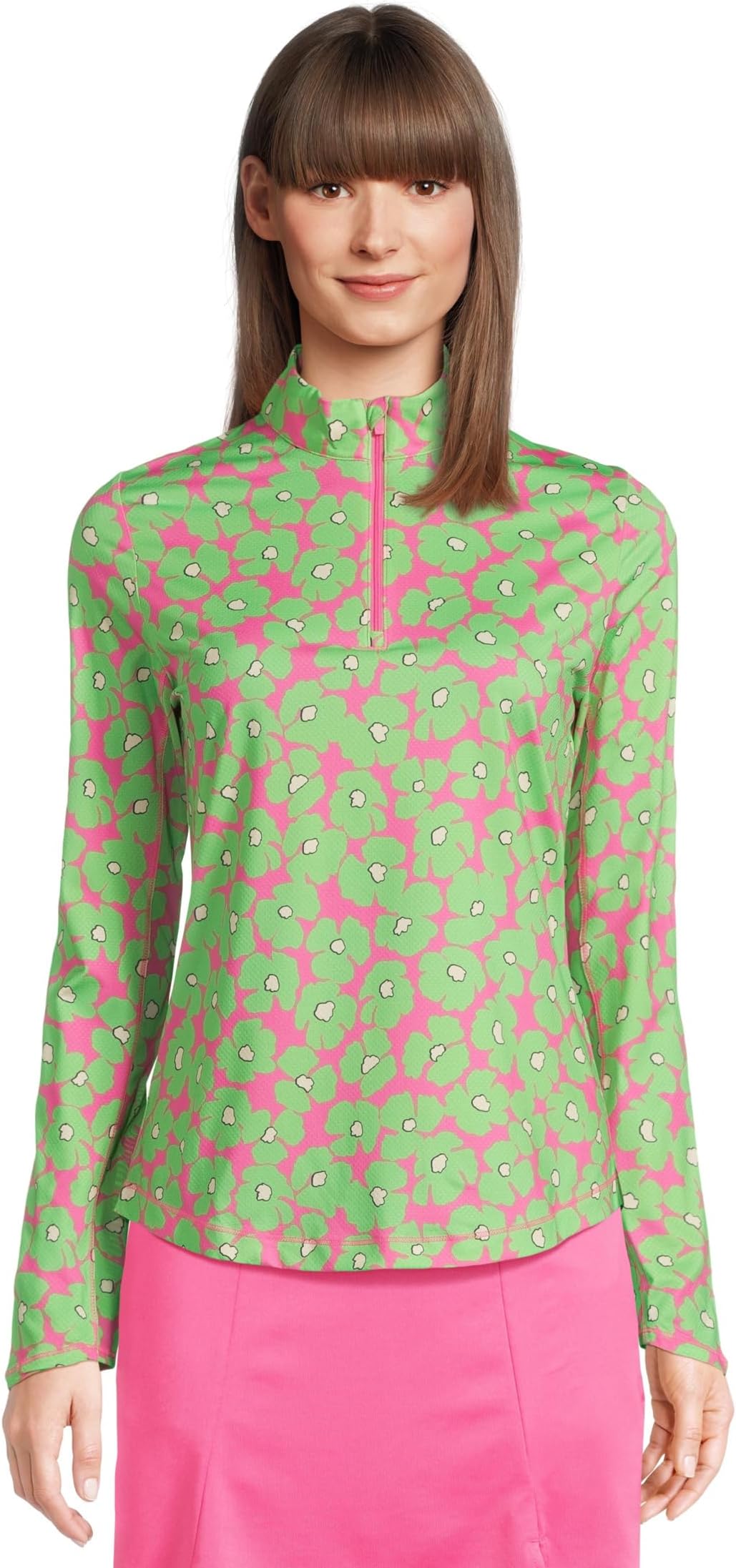 

Рубашка Callaway Floral Printed Sun Protection Shirt, цвет Cheeky Pink